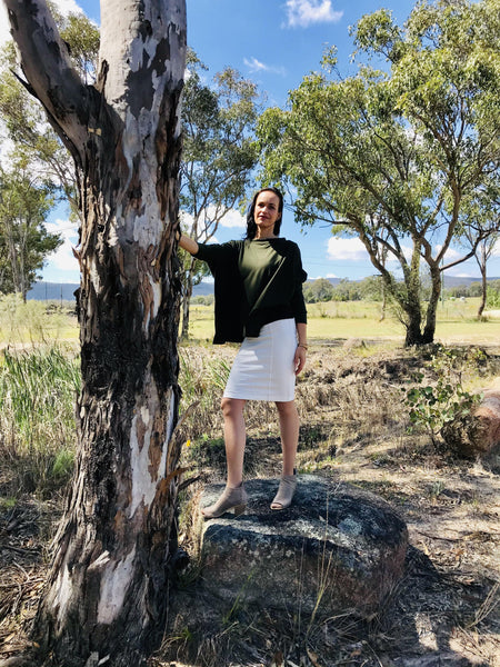 #950 Katerina OrgCott Skirt - Rural Australia Merino